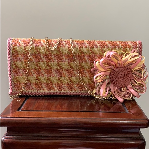Charming Lorren Bell pink tweed clutch - Picture 2 of 11
